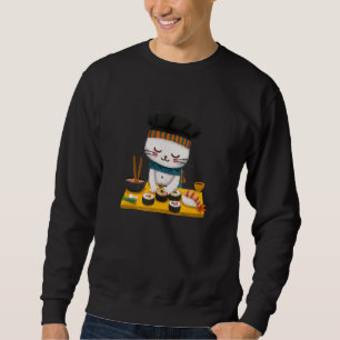 Sudadera Neko japonés del gato del sushi