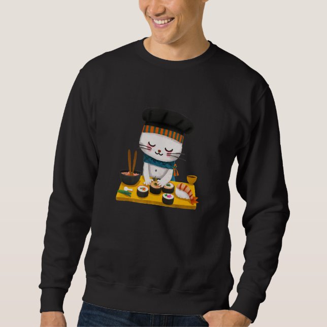 Sudadera Neko japonés del gato del sushi (Anverso)