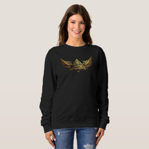 Sudadera NeoAnkh Ojo Egipcio de Horus Pirámide Alada Dorada