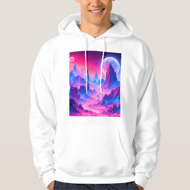 Sudadera Neon Alien Planet Hoodie | Aparato cósmico de cien (Anverso)