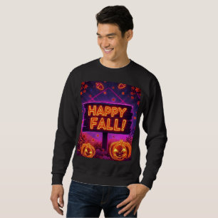 Sudadera Neon Autumn Hoodie - Hojas de otoño felices, calab