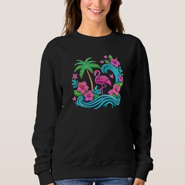 Sudadera Neon Flamingo Tropical (Anverso)
