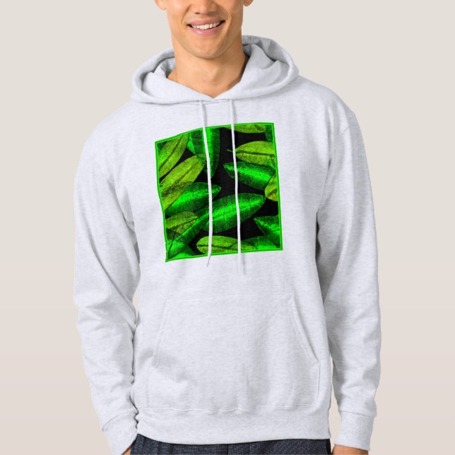 Sudadera Neon Green Leaves Art. Comprar ahora (Anverso)