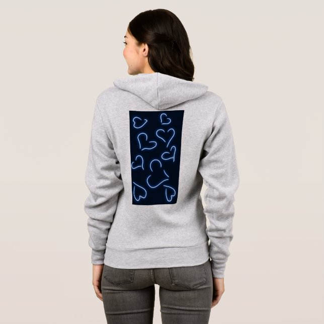 Sudadera Neon Hearts Blue (Reverso completo)
