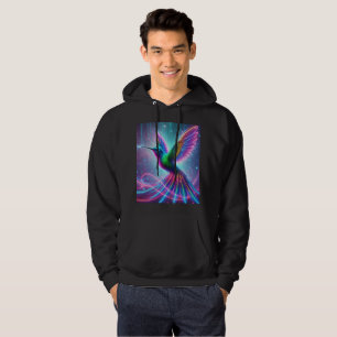 Sudadera Neon Magic Hummingbird Hoodie T-Shirt Design.