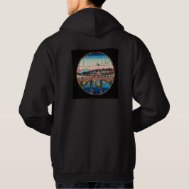 Sudadera Neon Night Edo: Cyberpunk Nihonbashi & Mount Fuji