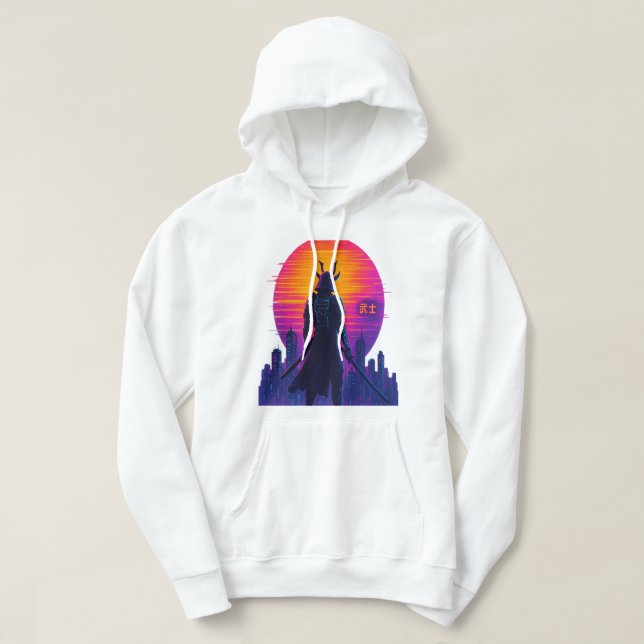 Sudadera Neon Samurai - Arte guerrero Cyberpunk (Diseño del anverso)