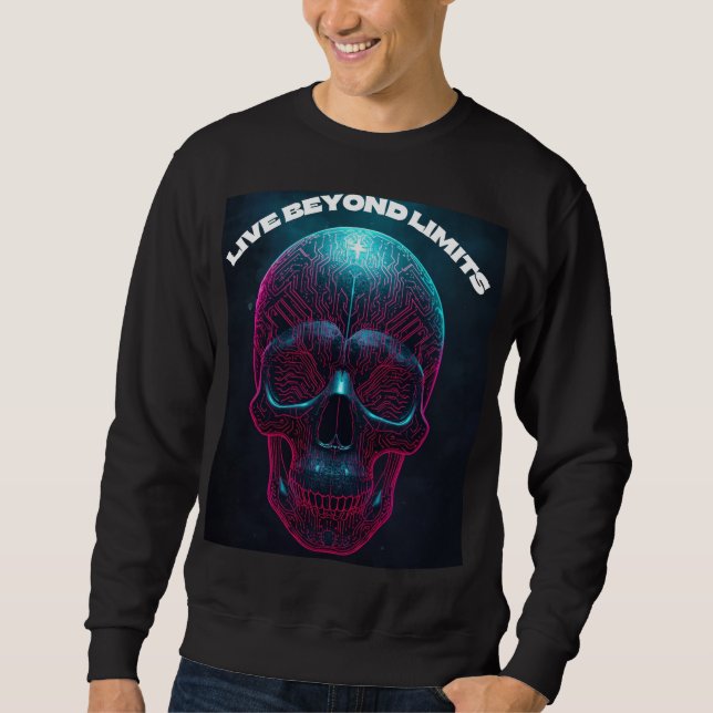 Sudadera Neon Skull "Live Beyond Limits" Sweatshirt (Anverso)