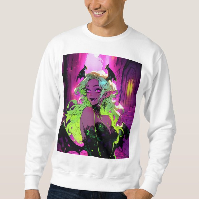 Sudadera Neon Succubus Demon Anime Chica (Anverso)
