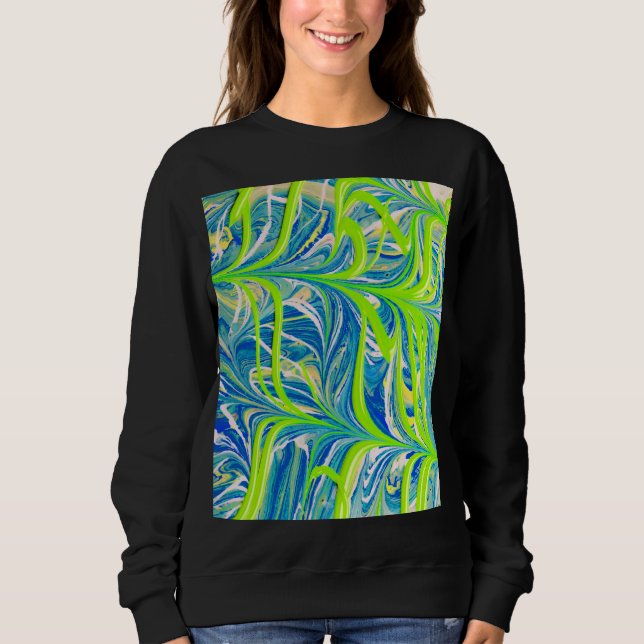 Sudadera Neon Vines on Blue Marble (Anverso)