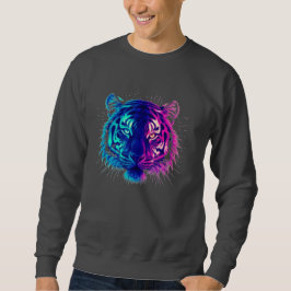 Sudadera Neon White Tiger – Glowing Cyberpunk Wildlife Art
