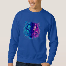 Sudadera Neon White Tiger – Glowing Cyberpunk Wildlife Art