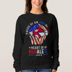 Sudadera Nepalí Americano Orgullo Americano País Extranjero
