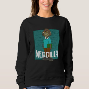 Sudadera Nerdilla Nerdy Gorila Computadora Nerviosa