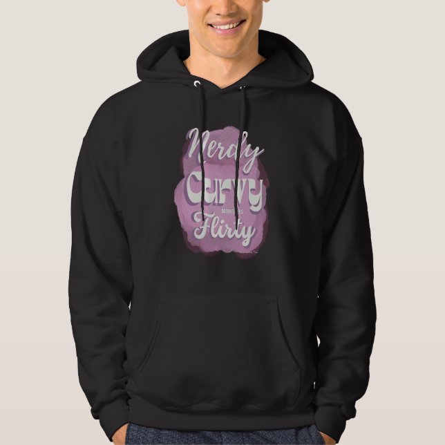 Sudadera Nerdy Curvy Sometimes Flirty Retro Vibe Pastel on  (Anverso)