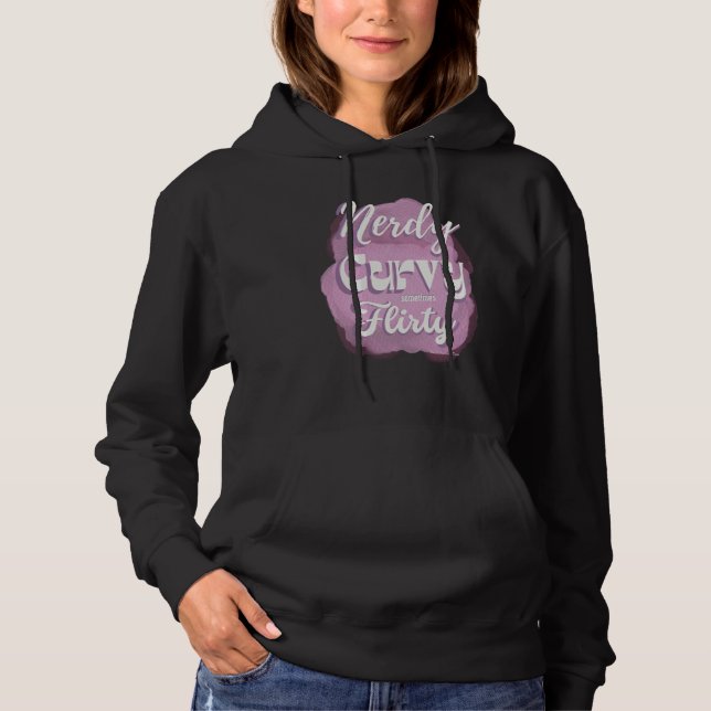Sudadera Nerdy Curvy Sometimes Flirty Retro Vibe Pastel on  (Anverso)