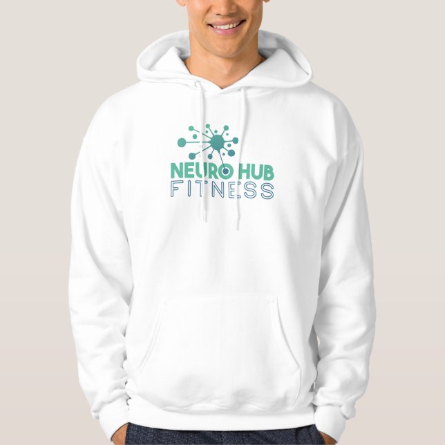 Sudadera Neuro Hub Fitness Men's White Logo Hoodie (Anverso)