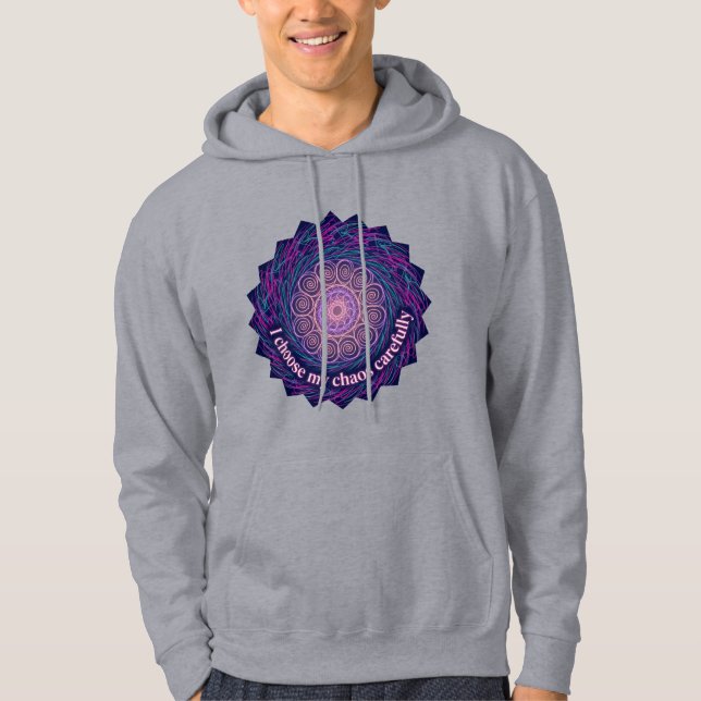 Sudadera Neurodivergent Chaos Quote Neon Mandala Art (Anverso)