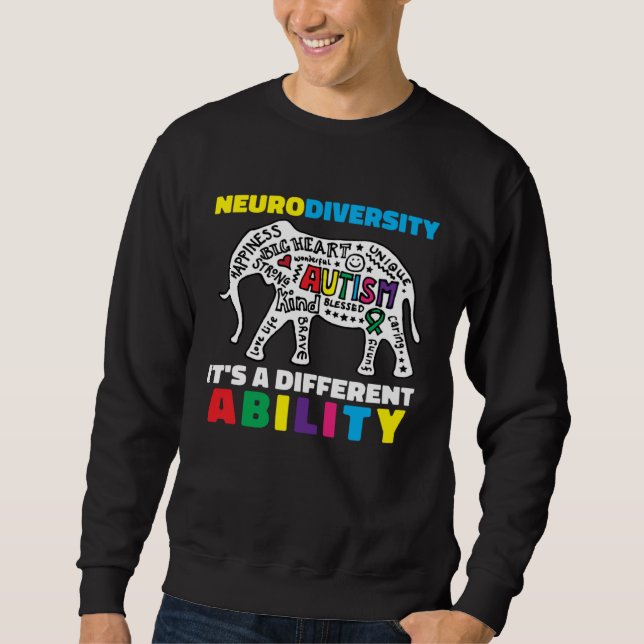 Sudadera Neurodiversity Symbol Ability Autism Creature Men  (Anverso)