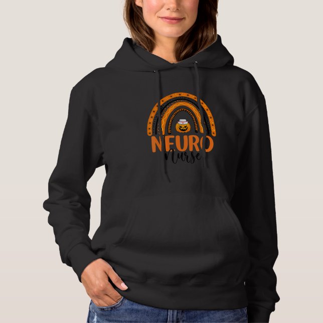 Sudadera Neuroscience Nursing Halloween Pumpkin Rainbow Neu (Anverso)