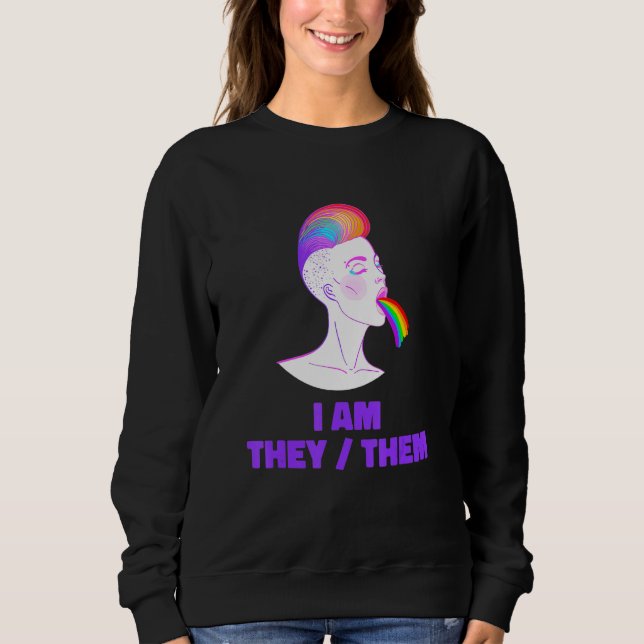 Sudadera Neutral Rainbow Pride Genderless - Non Binary Gend (Anverso)