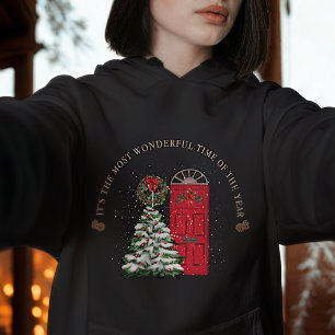 Sudadera Nevada Red Green Watercolor Árbol de Navidad