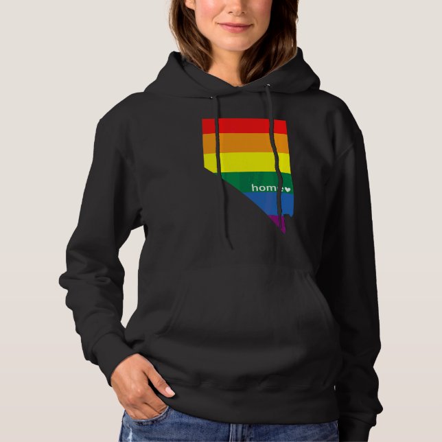 Sudadera Nevada State Map Lgbt Pride Parades Ally (Anverso)