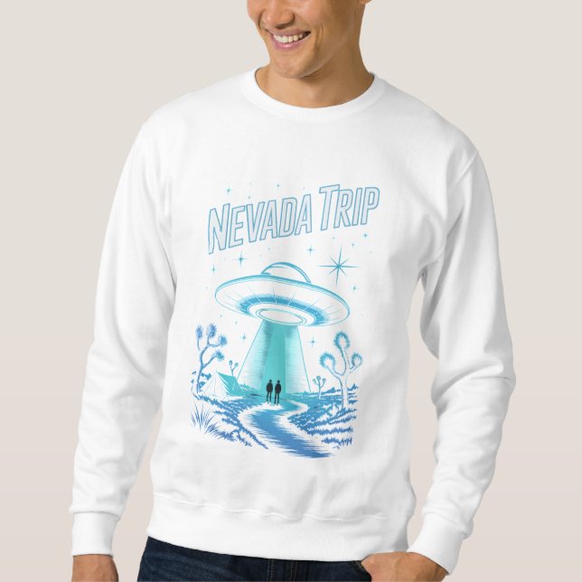 Sudadera Nevada Trip – Retro-Futuristic UFO Abduction Tee (Anverso)