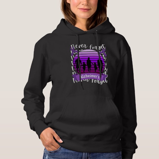 Sudadera Never Forget Alzheimer's Awareness Retro Purple Fa (Anverso)