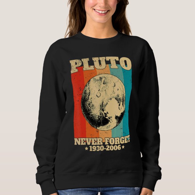 Sudadera Never Forget Pluto Retro  Space Science (Anverso)