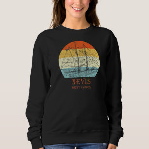 Sudadera Nevis West Indies Vintage Blueprint Sailboat Vacat