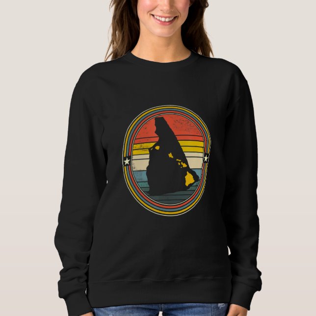 Sudadera New Hampshire Hawaii Roots Originale State Map Ret (Anverso)