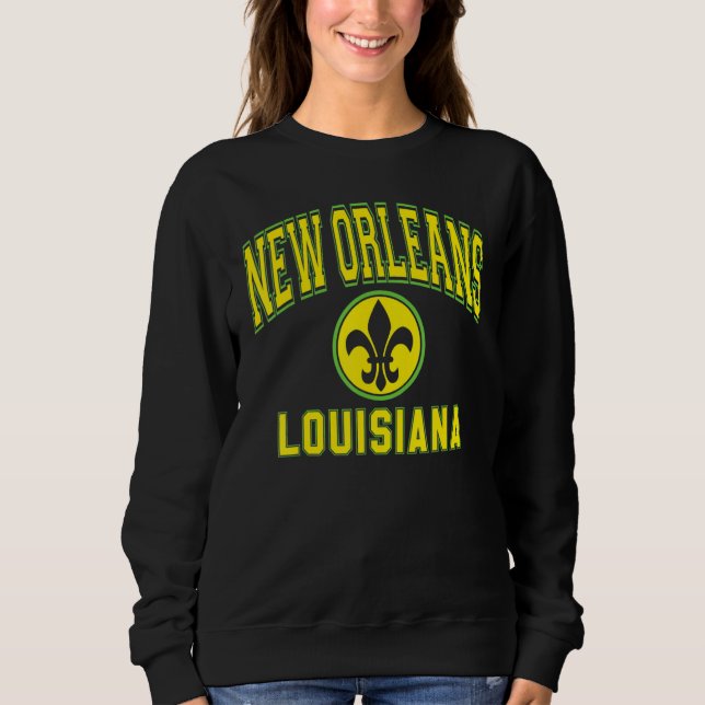 Sudadera New Orleans Fleur de Lis Varsity Style Mardi Gras  (Anverso)