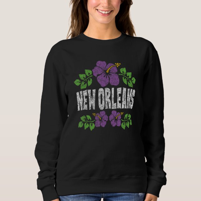Sudadera New Orleans Flowers Distressed Color Print (Anverso)