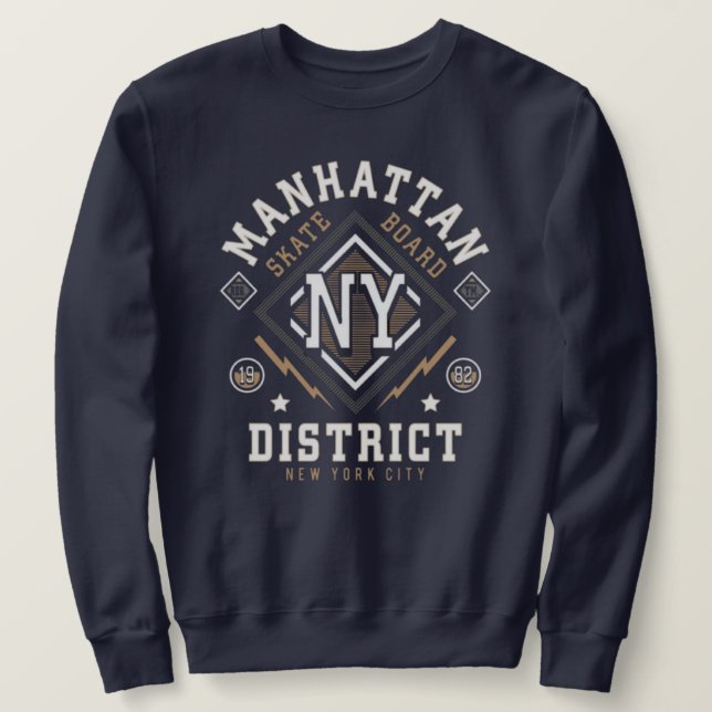 Sudadera New York city Manhattan athletic skatboard (Anverso del diseño)
