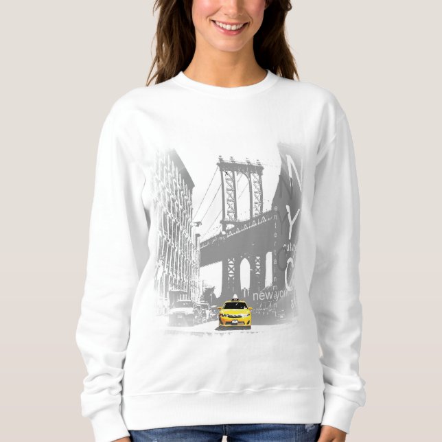 Sudadera New York City Nyc Yellow Taxi Pop Art (Anverso)