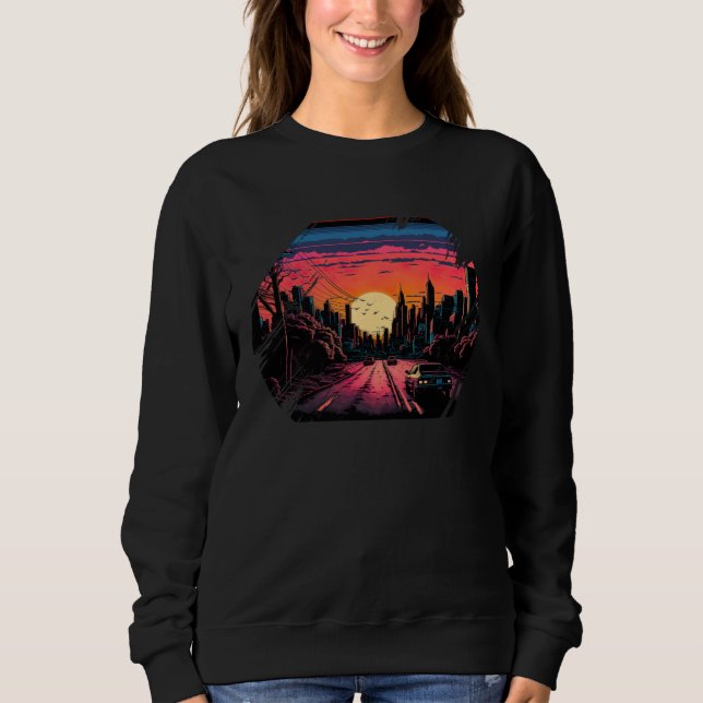 Sudadera New York City Skyline Sunset Heat (Anverso)
