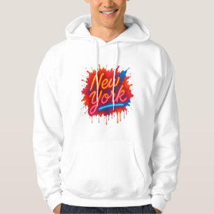 Sudadera New York Neon Street Art - Colorful Retro Hoodie