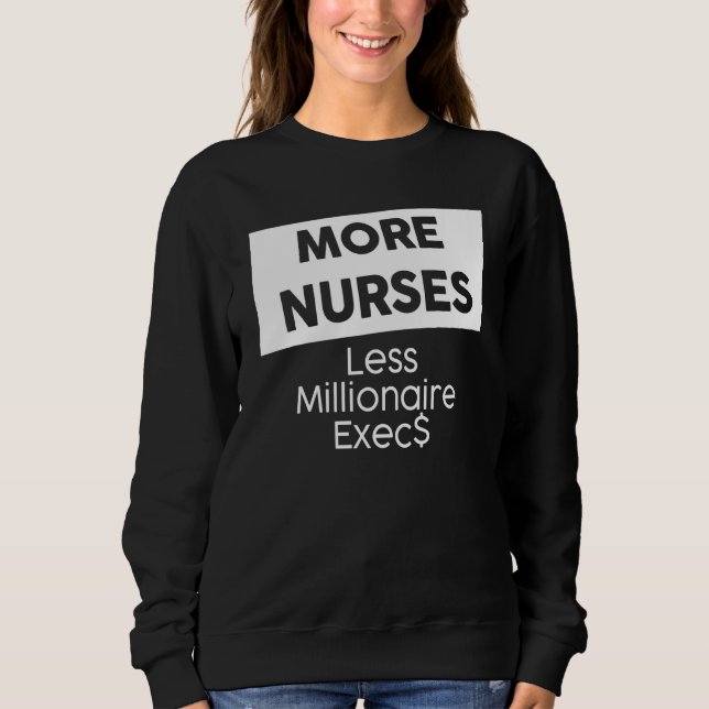 Sudadera New York Nurse Strike More Nurses Less Millionaire (Anverso)