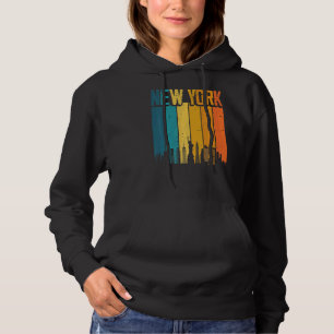 Sudadera New York Usa Retro Vintage Sunset Skyline Nueva Yo