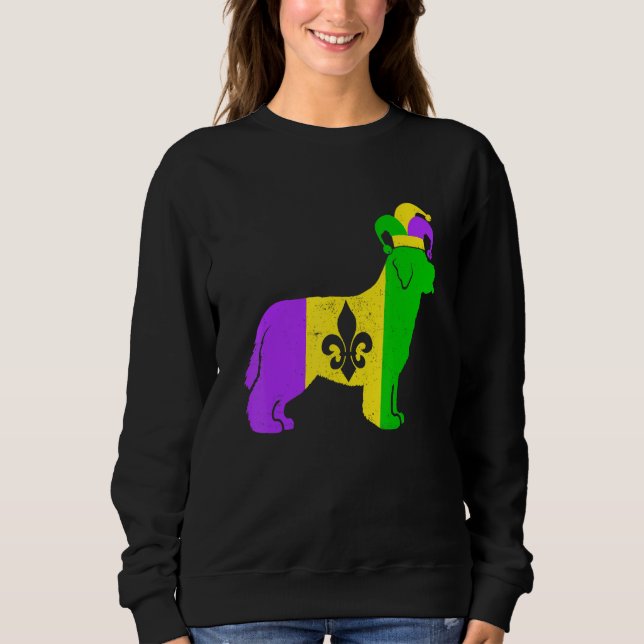 Sudadera Newfoundland Dog Mardi Gras Carnivals Funny Puppy  (Anverso)