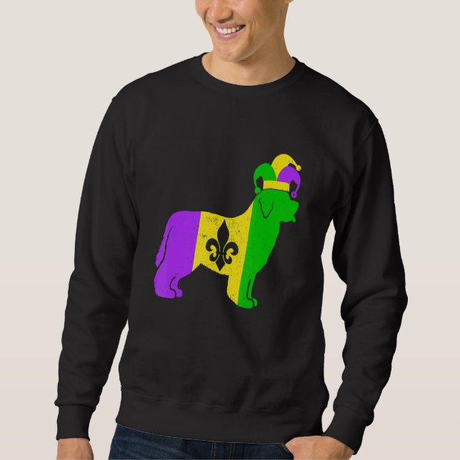 Sudadera Newfoundland Dog Mardi Gras Carnivals Funny Puppy  (Anverso)
