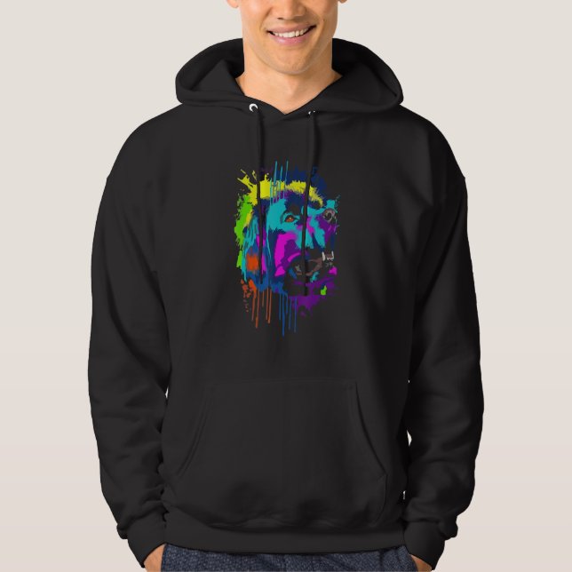 Sudadera Newfoundland Dog Splash Art Colorful (Anverso)