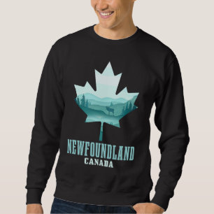 Sudadera Newfoundland Maple Leaf Moose Vintage Canadá Canad