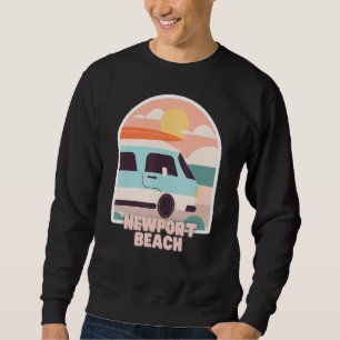 Sudadera Newport Beach Retro Pastel Colores Sol y Surfing V