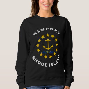 Sudadera Newport Rhode Island RI Insignia de bandera Roundl