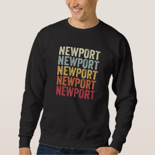 Sudadera Newport Washington Newport WA Texto Retro Antiguo
