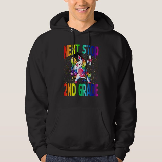 Sudadera Next Stop 2nd Grade Graduation Unicorn (Anverso)