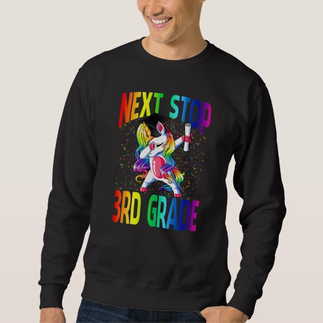 Sudadera Next Stop 3rd Grade Graduation Unicorn   (Anverso)