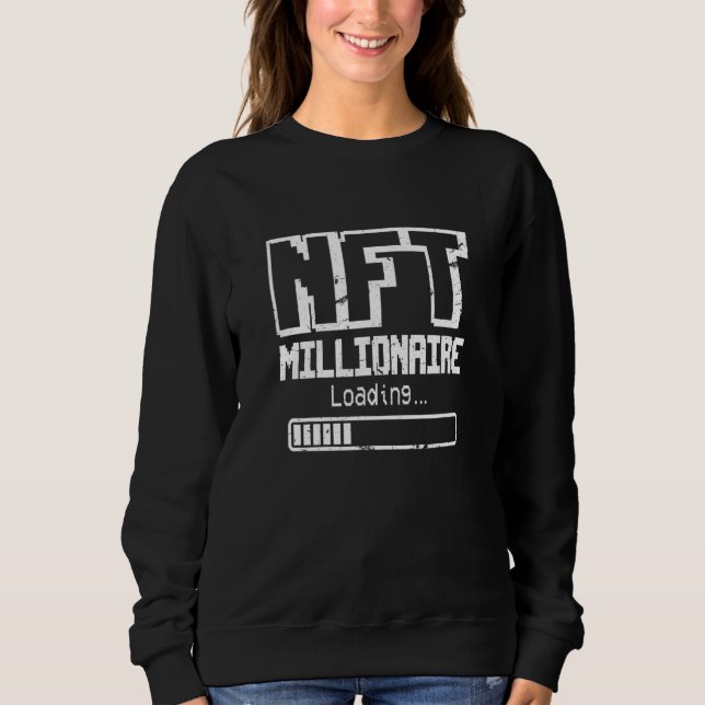 Sudadera Nft Millionaire Cargando Comerciante Virtual Defi (Anverso)